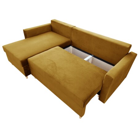 Uniwersalny narożnik z funkcją spania MON - musztardowy