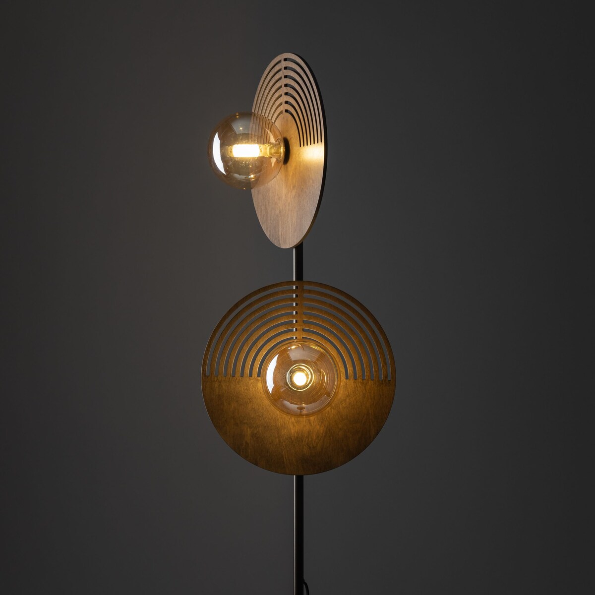 Lampa podłogowa TK Lighting LUNAR WOOD 16135, biała z drewnem, 160 cm, 2xG9 LED