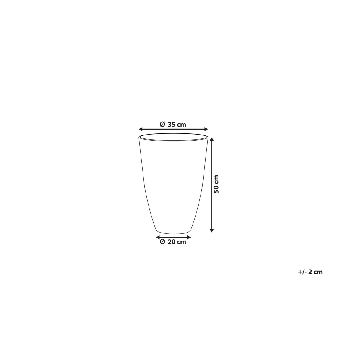 Doniczka okrągła 35 x 35 x 50 cm szara CAMIA