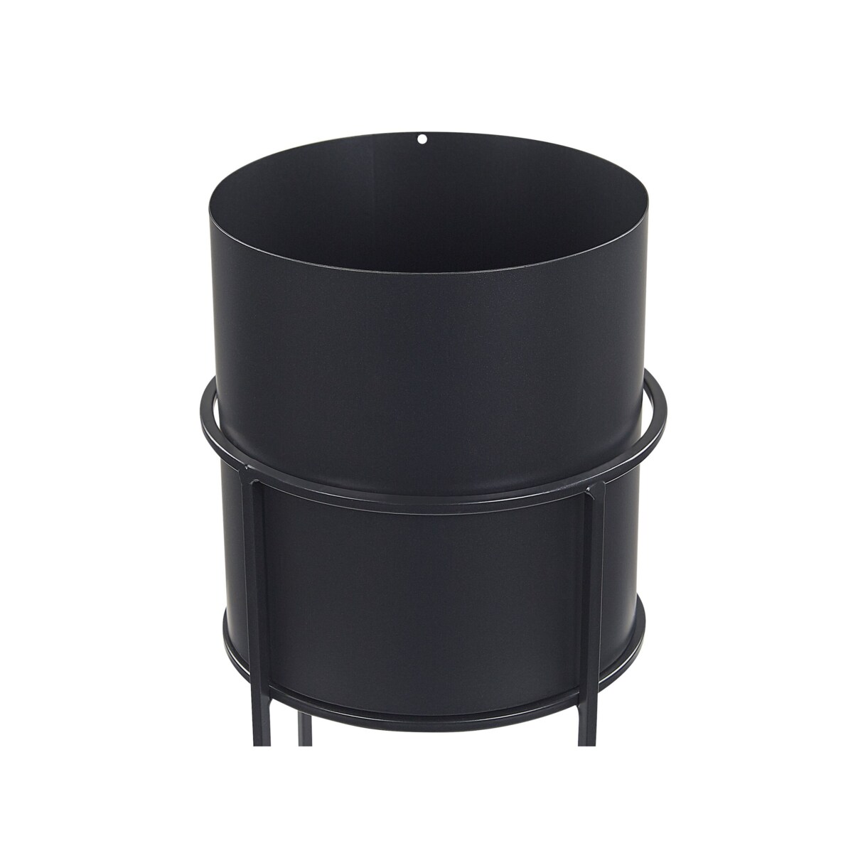 Doniczka na stojaku metalowa 16 x 16 x 28 cm czarna MILEA