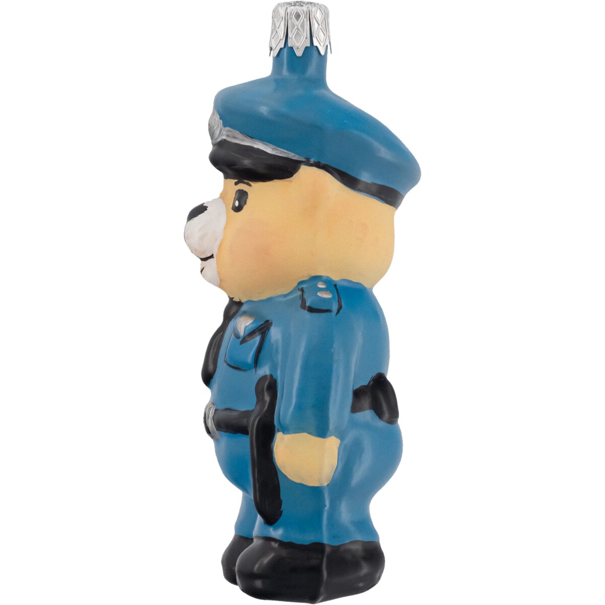 Bombka choinkowa szklana - Miś Policjant w mundurze