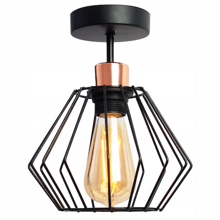 Lampa Sufitowa Wisząca Czarna Loft Druciana Siena