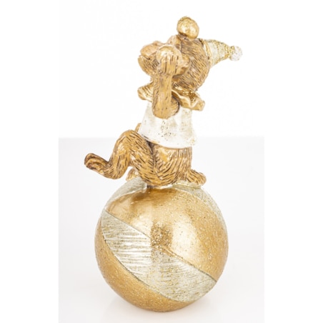 Dekoracja - figurka małpki 9,5x5x4,5 cm SCIMMIA żonglerka na piłce