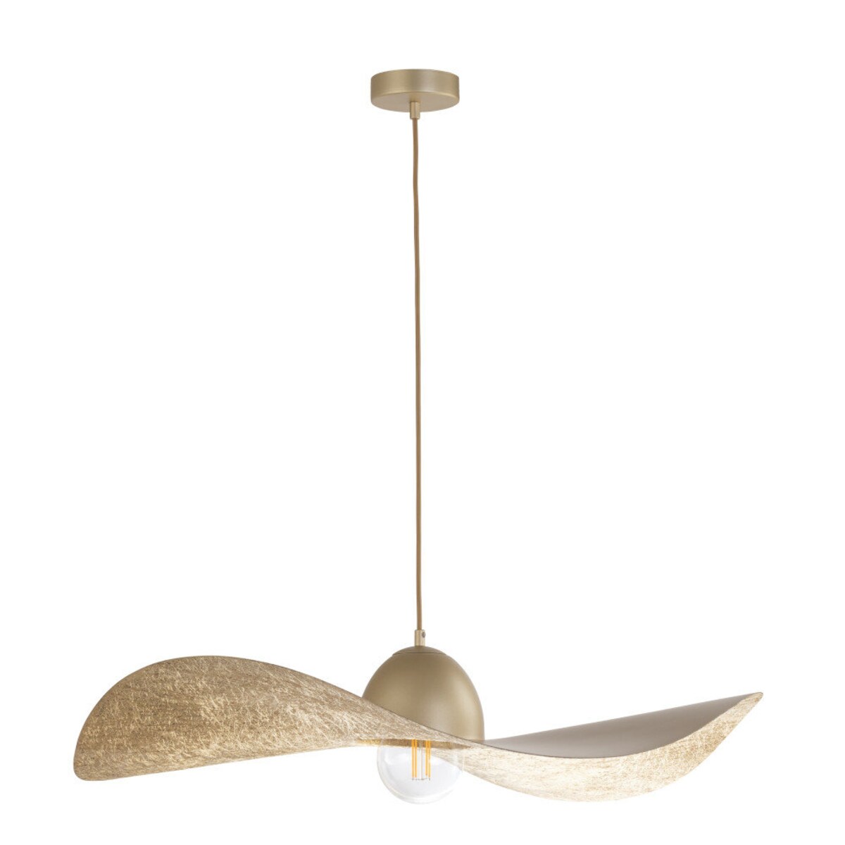 Złota lampa wisząca KAPELLO nowoczesny zwis do sypialni nad łóżko