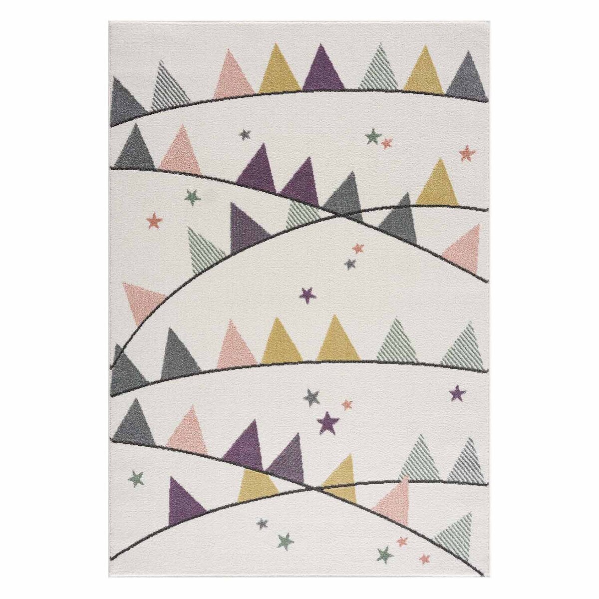 Dywan do pokoju dziecięcego kolorowe trójkąty Animai 9381 Krem 80x150