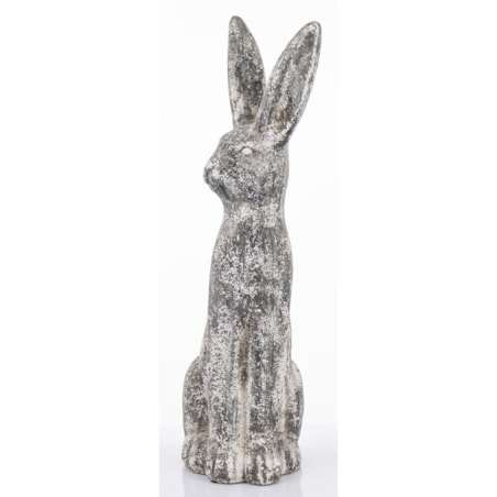 Dekoracja - cementowy szary królik wysoki 67x22x19 cm LEPORO-2 duży
