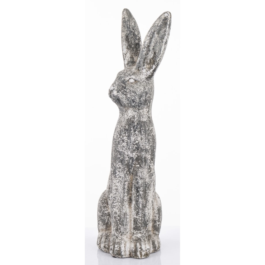 Dekoracja - cementowy szary królik wysoki 67x22x19 cm LEPORO-2 duży