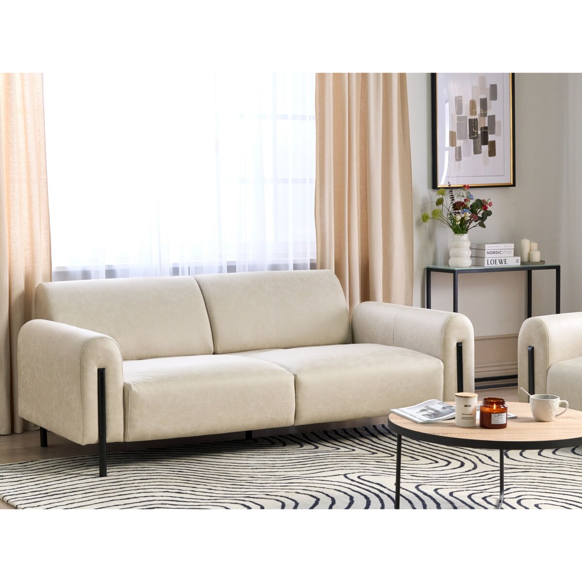 Sofa 3-osobowa beżowa ASKIM