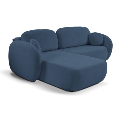 Nowoczesny narożnik rozkładany OLIVIO lewy - granatowy