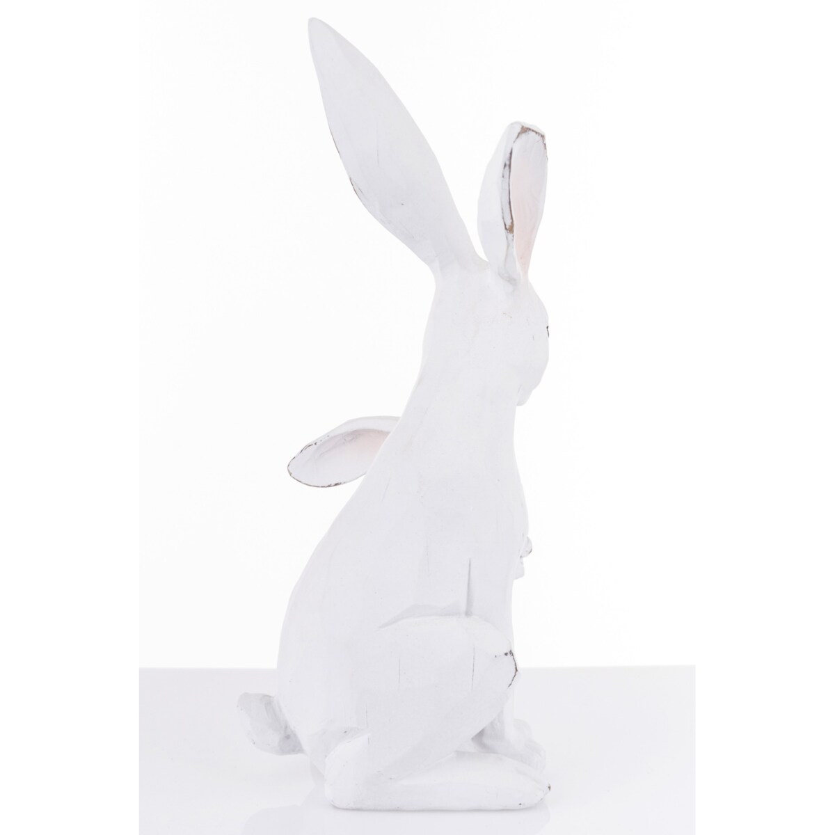 Dekoracja - figurka 2 białe przytulone 27x18x11 cm ZAJĄCZKI-2