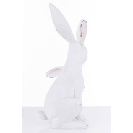 Dekoracja - figurka 2 białe przytulone 27x18x11 cm ZAJĄCZKI-2