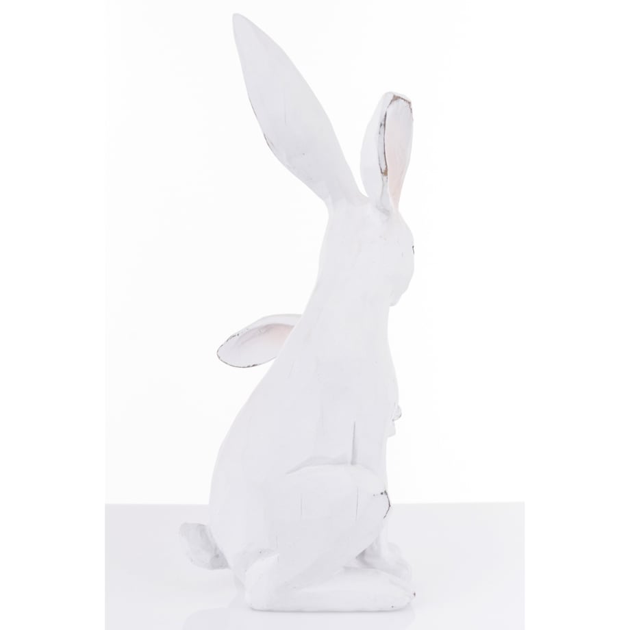 Dekoracja - figurka 2 białe przytulone 27x18x11 cm ZAJĄCZKI-2