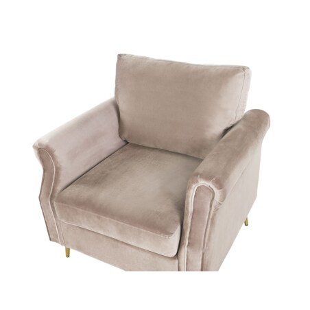 Fotel welurowy beżowoszary VIETAS