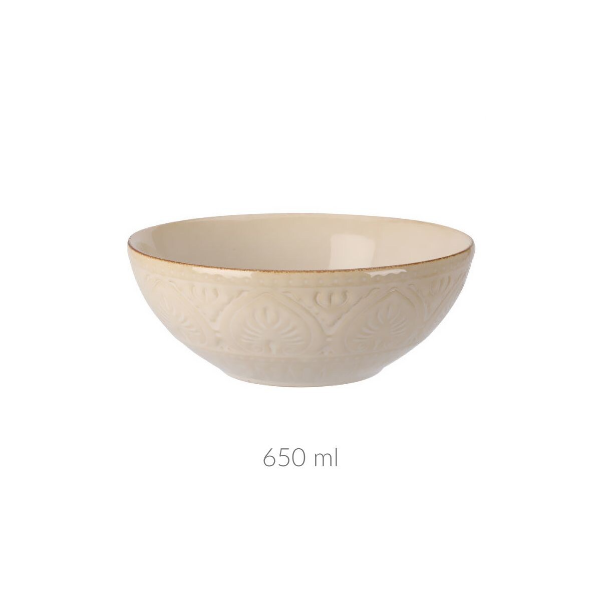Ceramiczna miseczka ze żłobionym wzorem, 650 ml