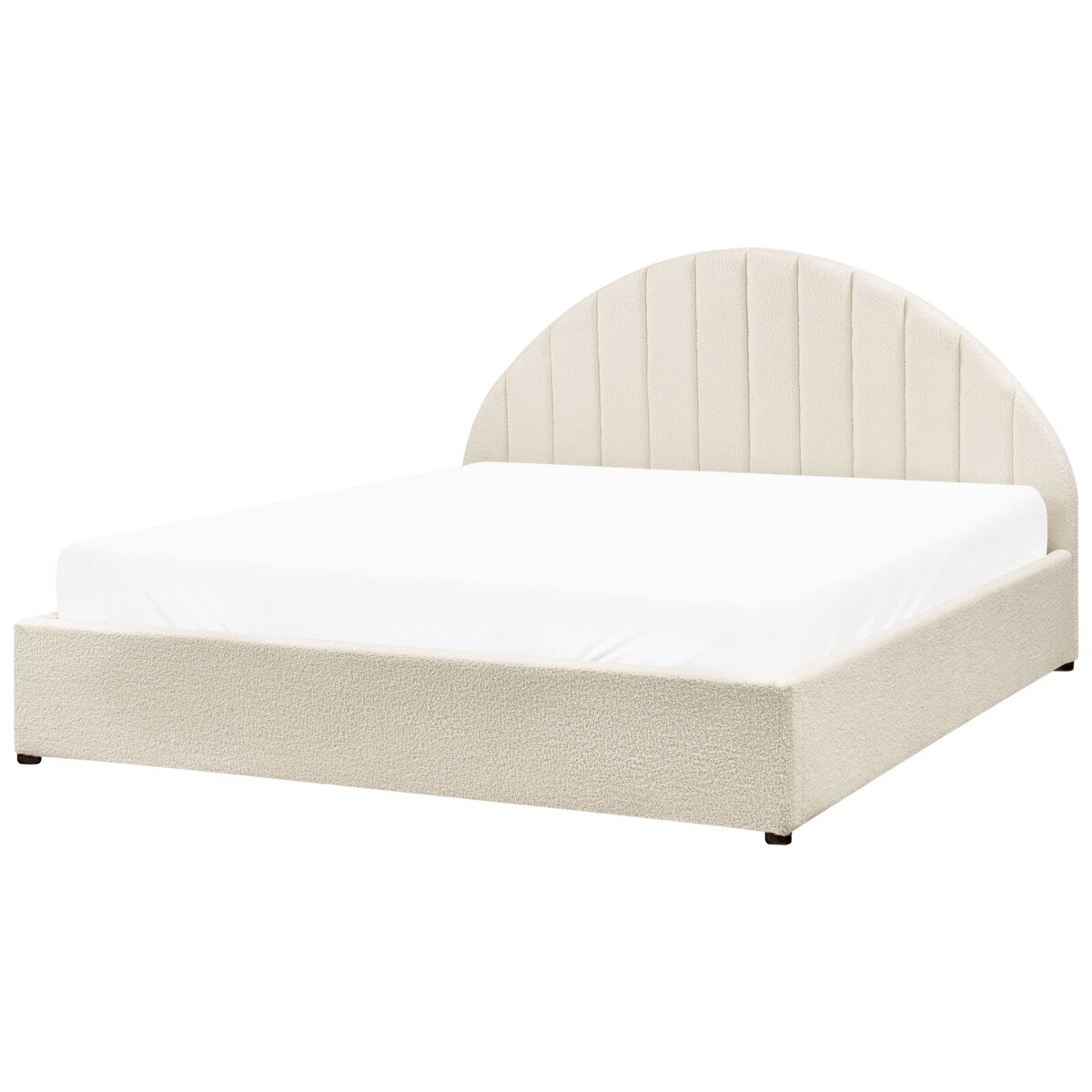 Łóżko z pojemnikiem boucle 160 x 200 cm złamana biel CHADENET