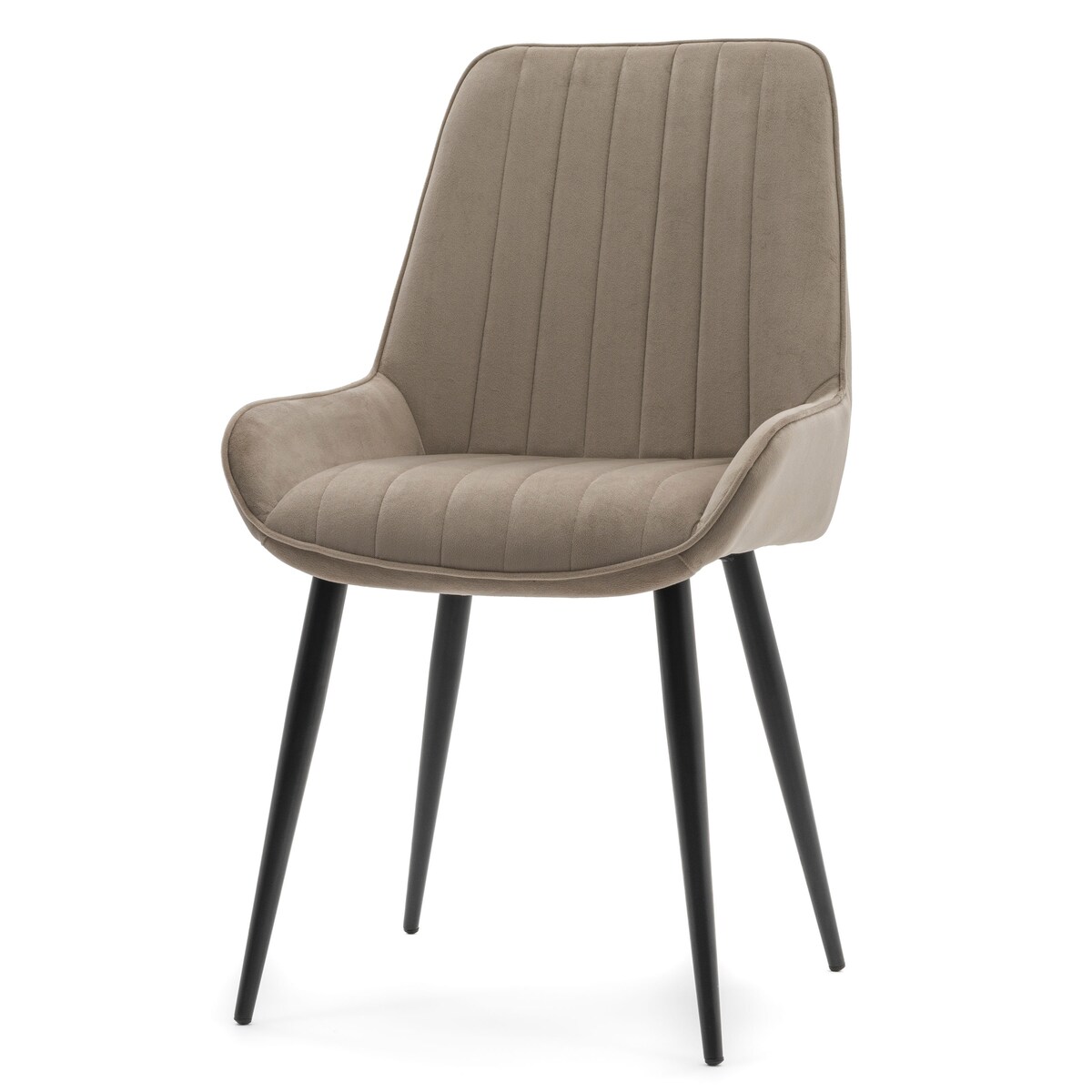Krzesło tapicerowane welurowe do salonu jadalni nowoczesne LUCA ciemnobeżowa