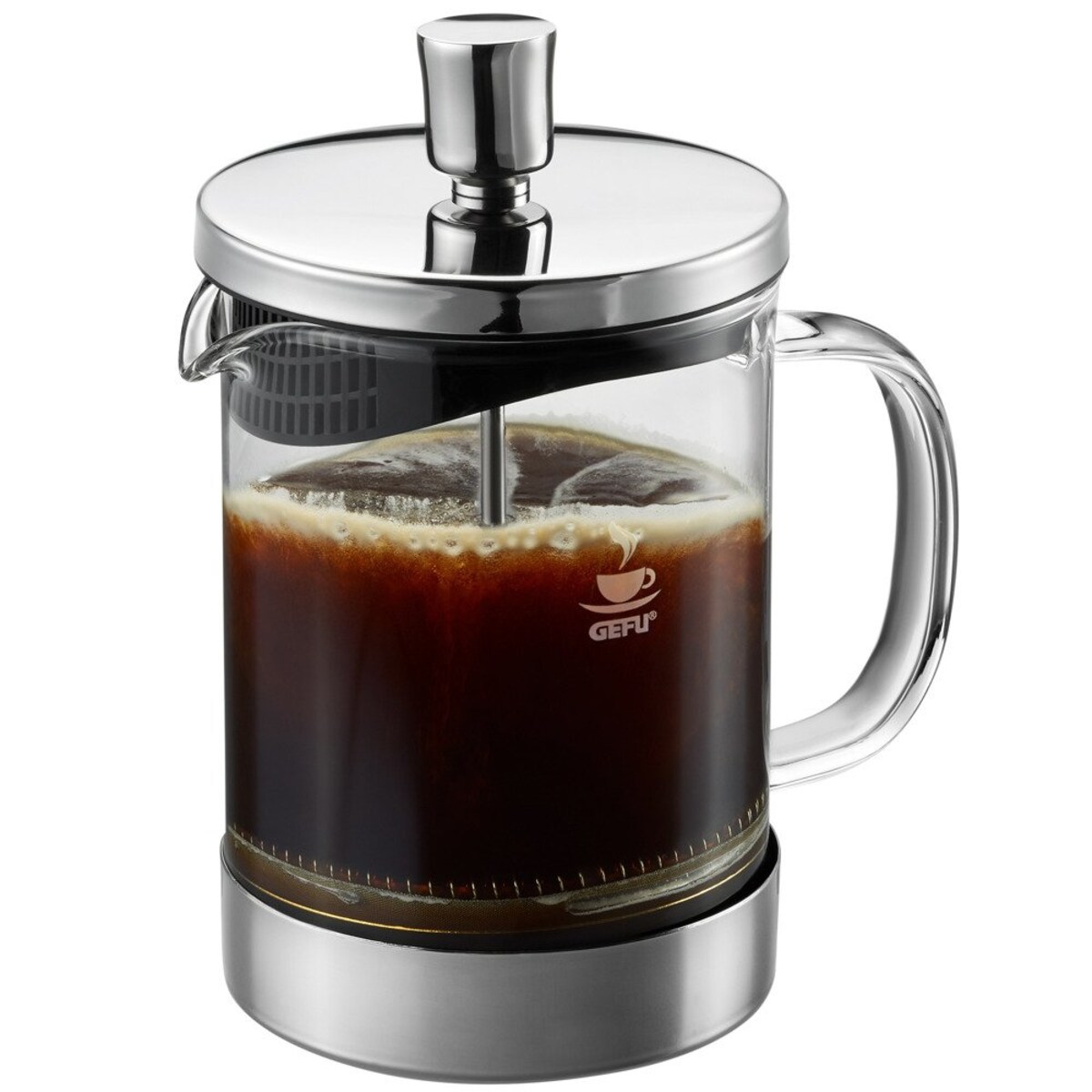 Zaparzacz ze specjalnego szkła z tłokiem, nowoczesne urządzenie do parzenia idealnej kawy lub herbaty