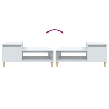 vidaXL Stolik kawowy, biały o wysokim połysku, 100x50x45 cm