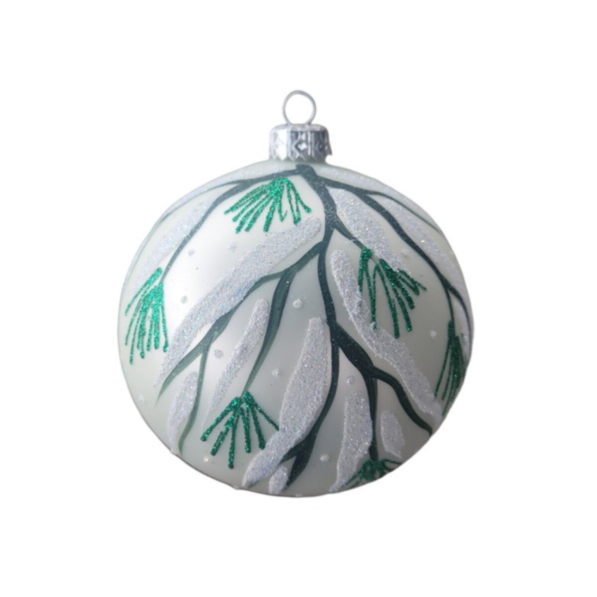 Komplet 4 szklanych bombek Ø 120 mm z ptaszkami TETTA