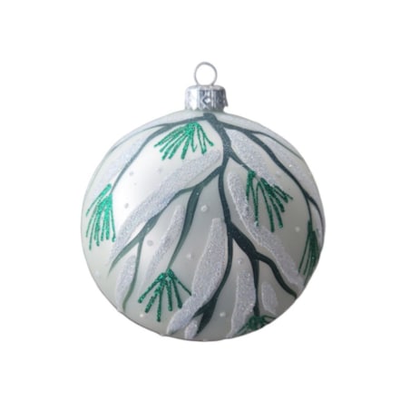 Komplet 4 szklanych bombek Ø 120 mm z ptaszkami TETTA