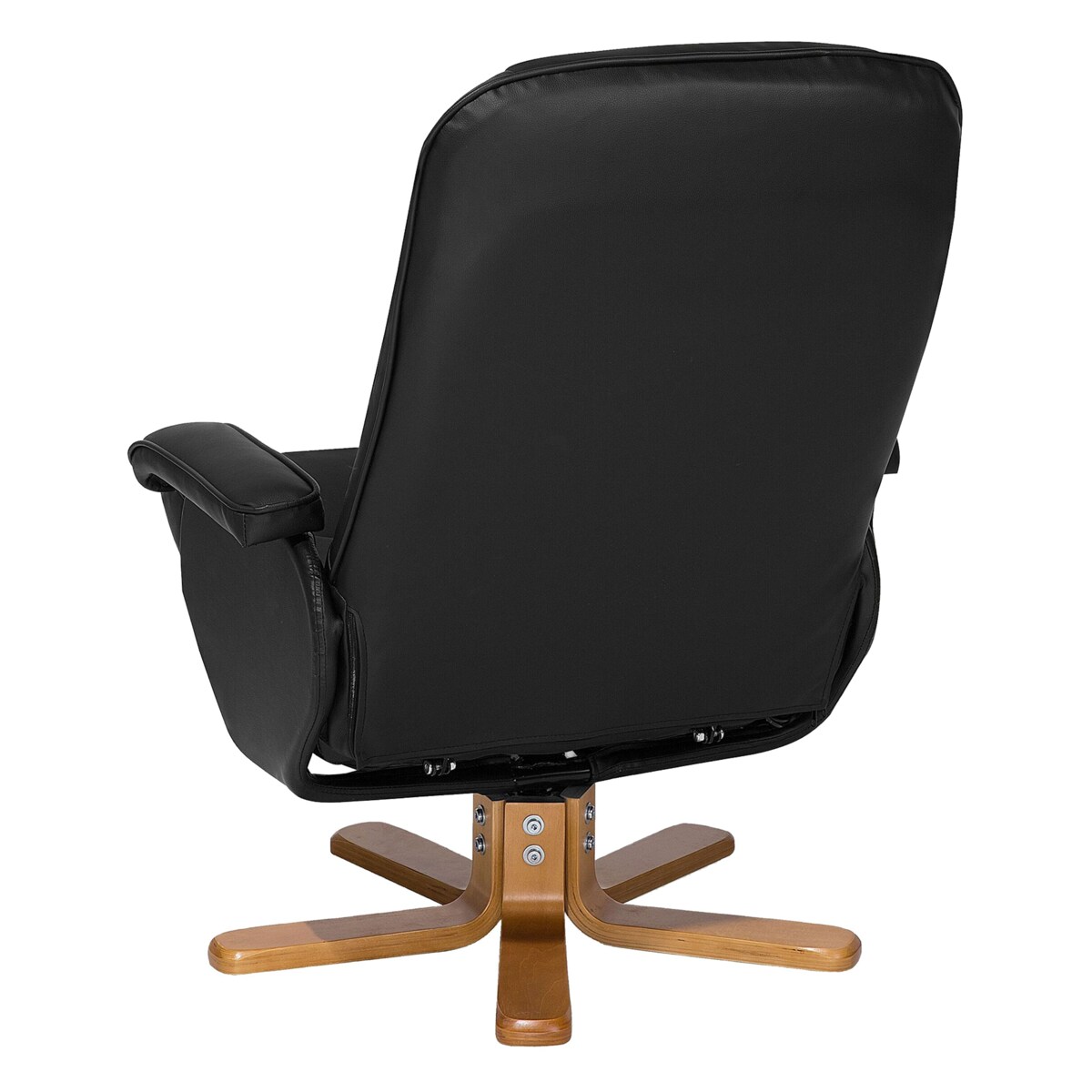 Fotel do masażu podgrzewany z podnóżkiem ekoskóra czarny RELAXPRO