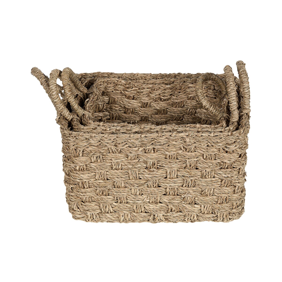 Zestaw 3 koszy z trawy morskiej jasny HOIAN