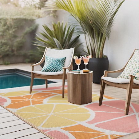 Dywan zewnętrzny tkany na płasko 120x170 cm e-floor cytryny żółty