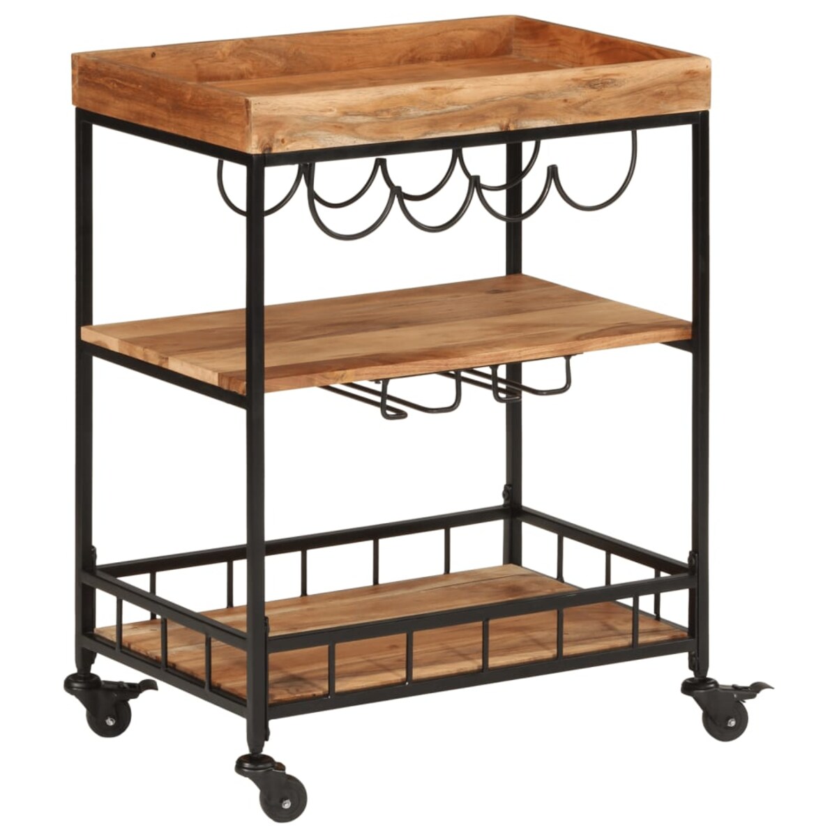 vidaXL Wózek barowy, 60x40x80 cm, lite drewno akacjowe i żelazo