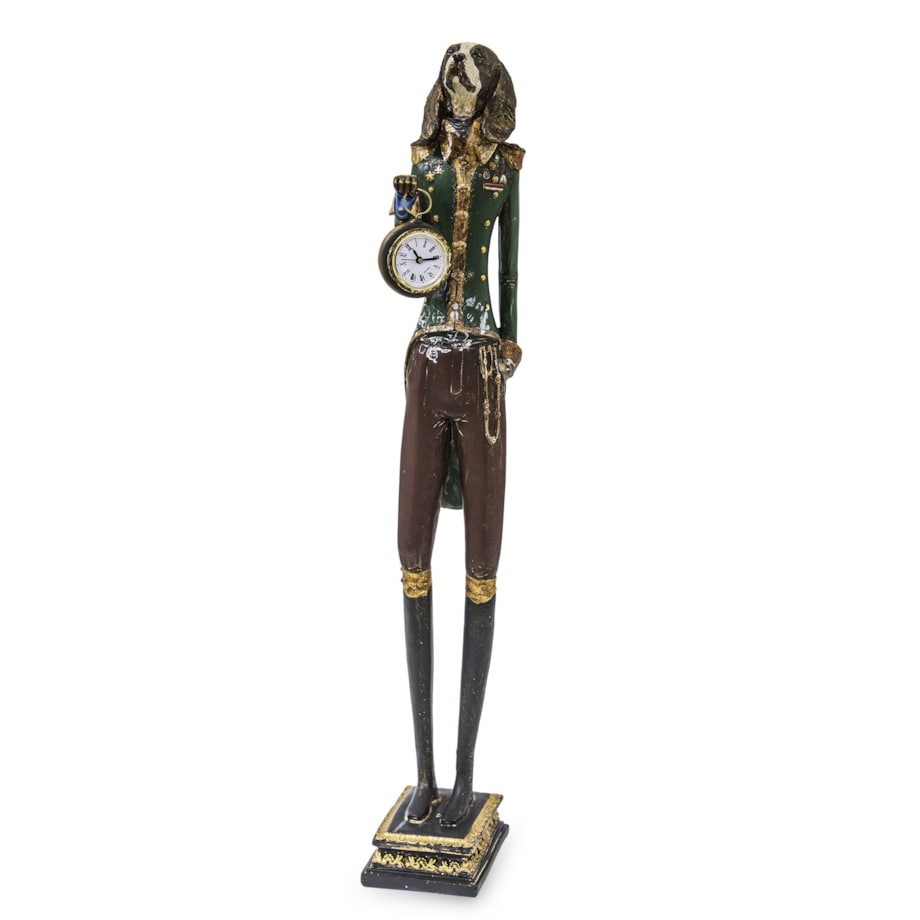 Dekoracja - figurka psa z zegarkiem 65x10x10 cm MUBWA duża