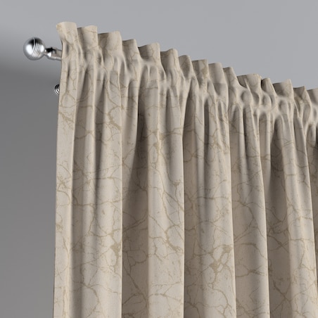 Zasłona na kanale z grzywką 1 szt. 130x245 marmurkowy złoty wzór na tle ecru