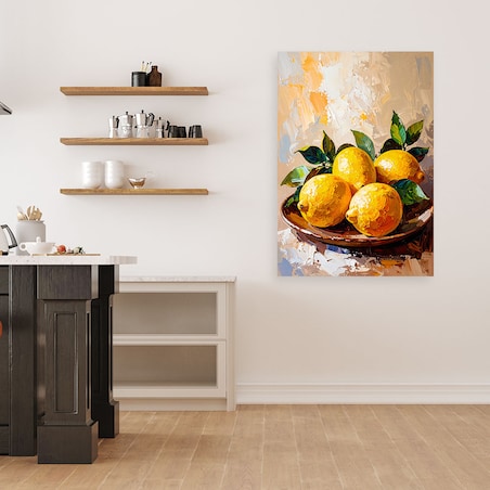 Obraz do kuchni baru jadalni, Cytryny Owoce 60x90