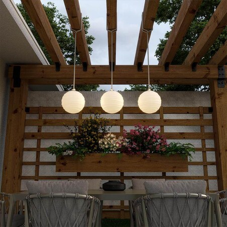 Wisząca lampa na baterie Sora LUMSORAWLNW King Home LED 1W RGB+ 3000K ball IP65 biały szary