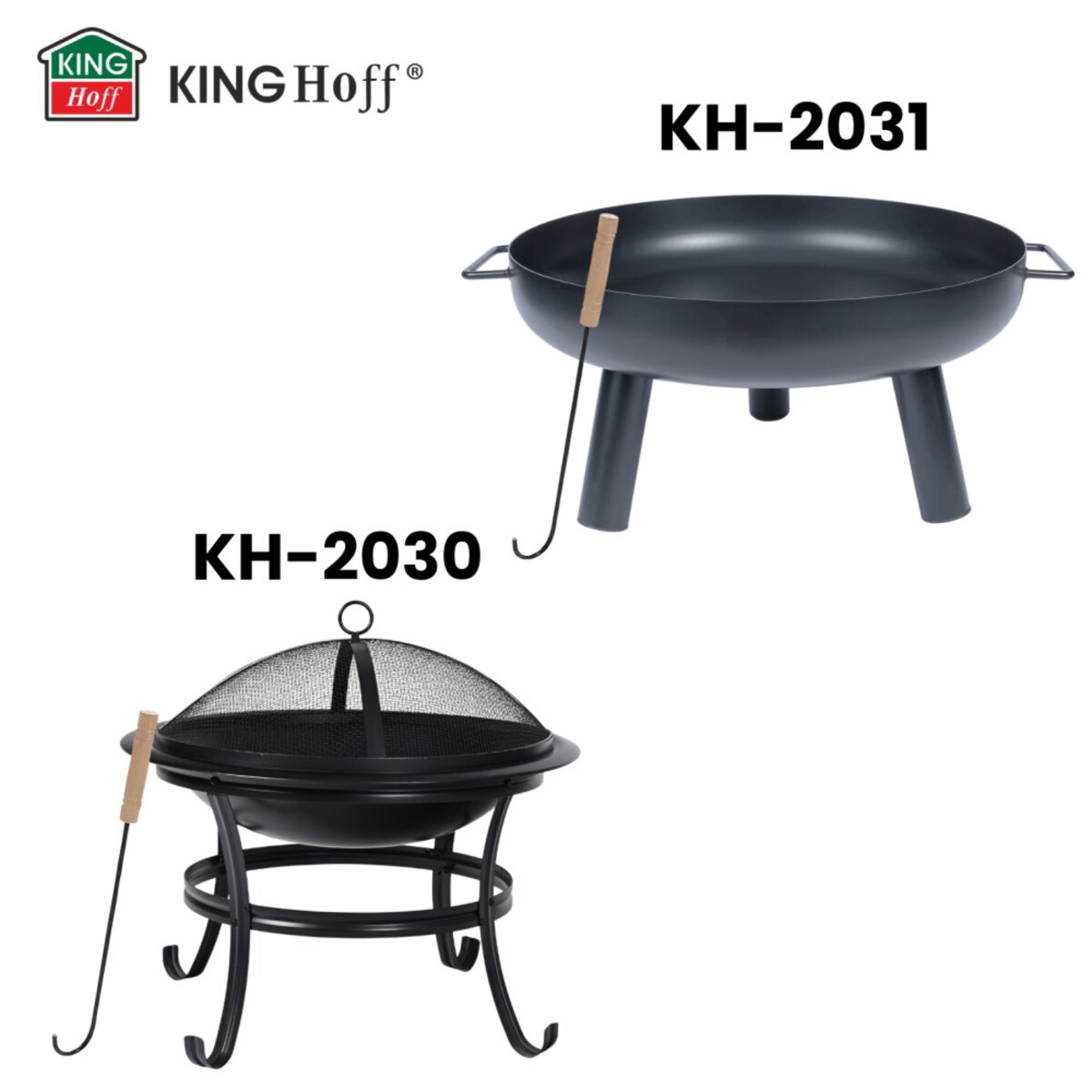 Palenisko ogrodowe, z pogrzebaczem, grill, ognisko, 54,5cm, KINGHOFF