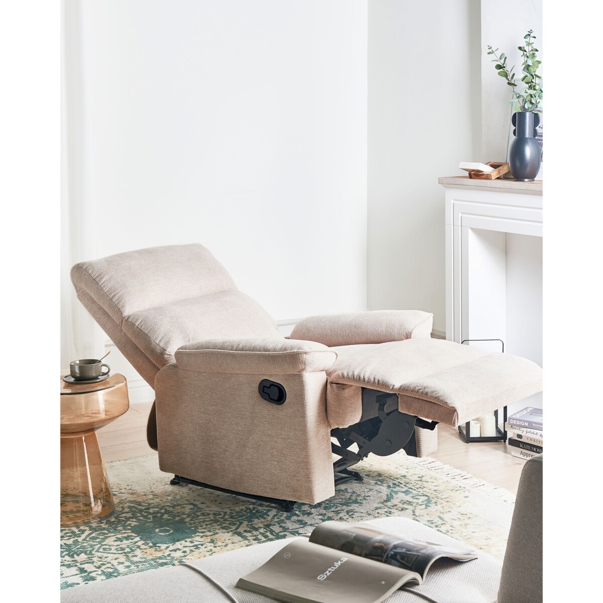 Rozkładany fotel EVERTON Beżowy