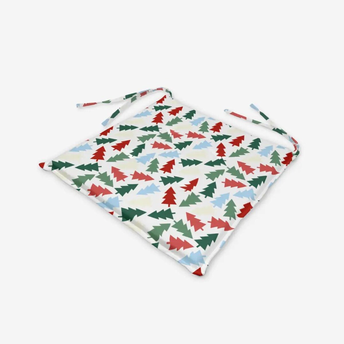 Poduszka świąteczna na krzesło - Kolorowe choinki