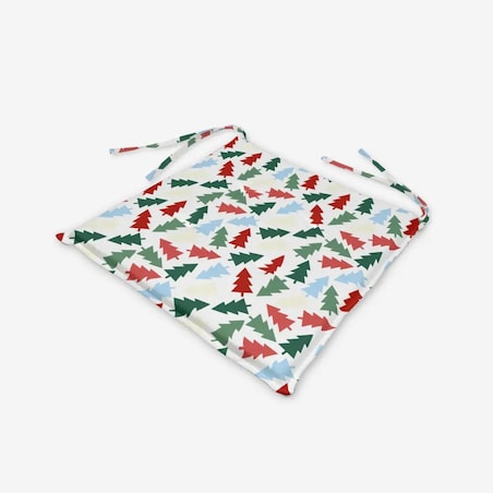 Poduszka świąteczna na krzesło - Kolorowe choinki