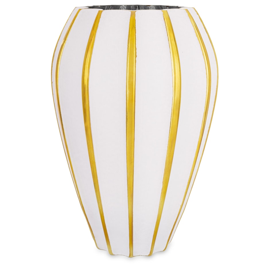 Wazon szklany biało-złoty 25x16 cm PLORERA