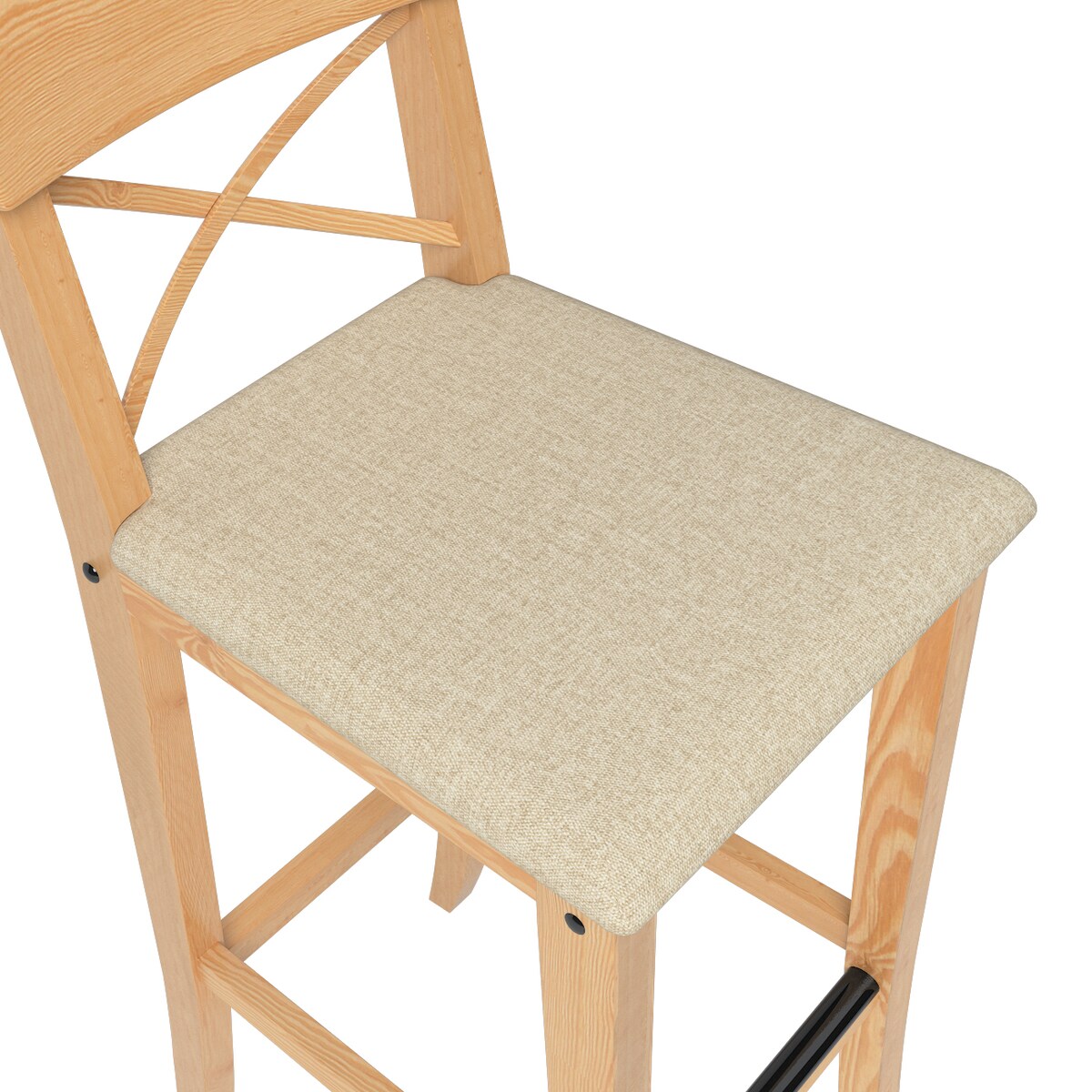 Pokrowiec na krzesło barowe Ingolf z tapicerowanym siedziskiem, szaro-beżowy szenil, Ingolf, City