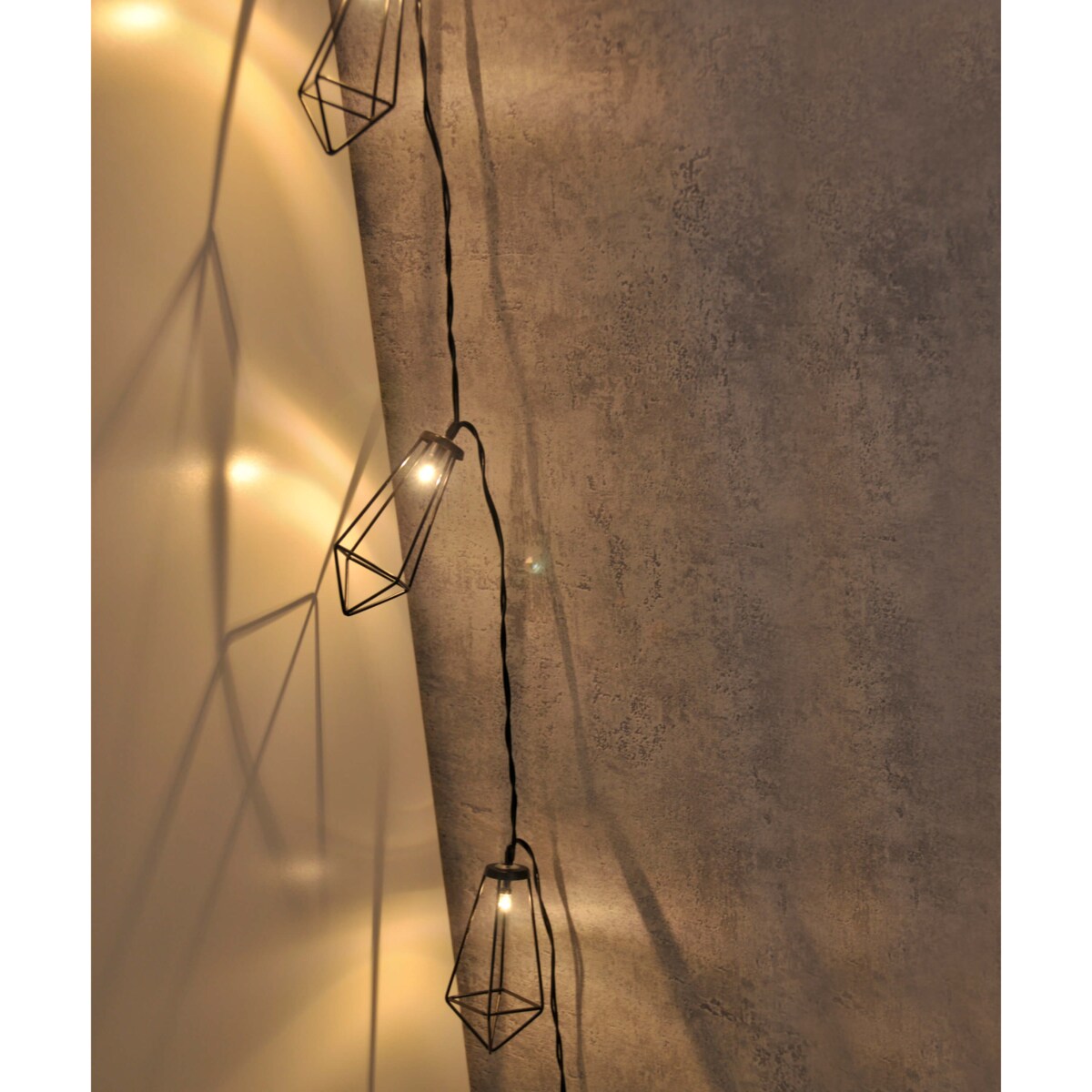 Industrialny łańcuch druciany do dekoracji 10 LED 2,1m ciepła