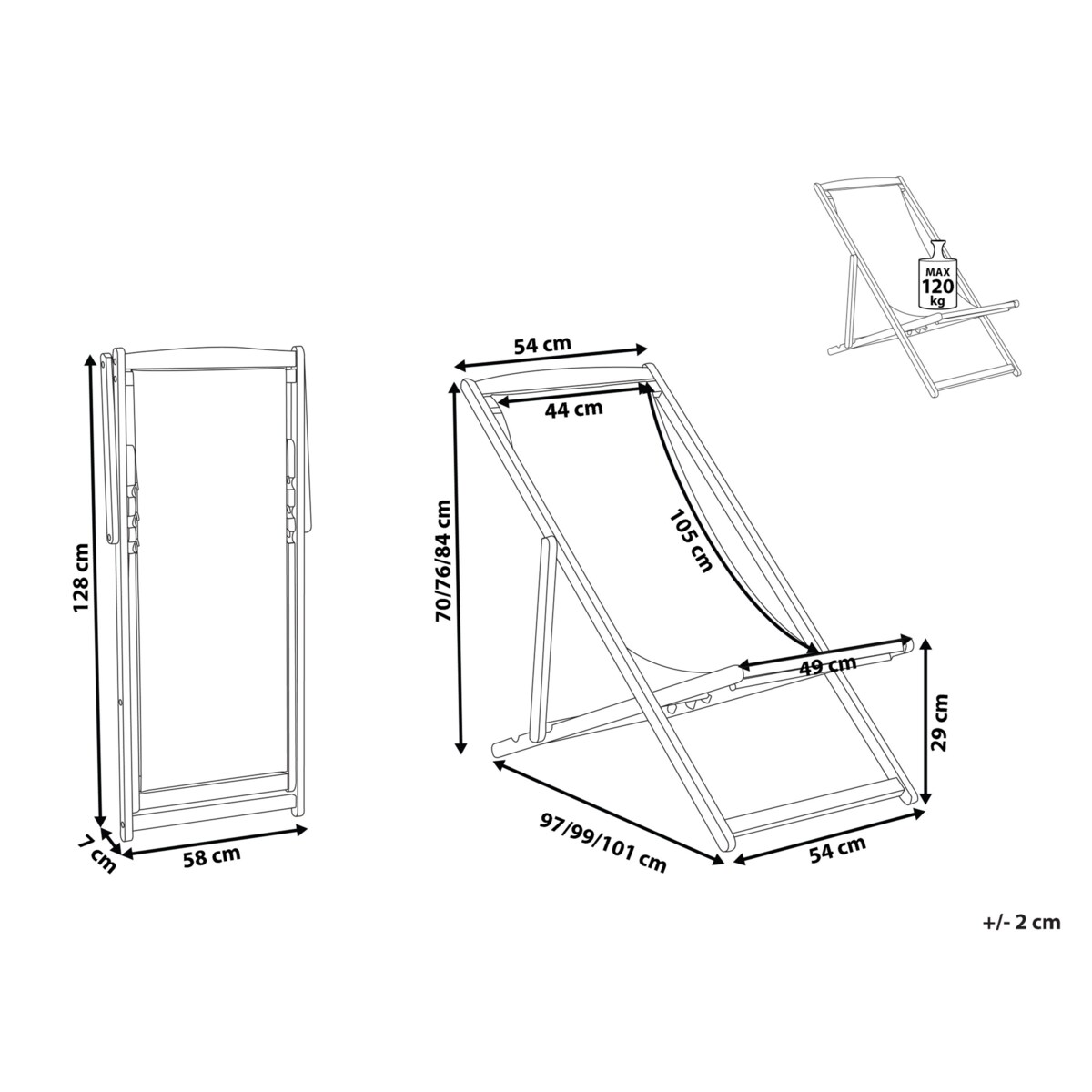 Leżak ogrodowy ciemne drewno akacjowe ANZIO