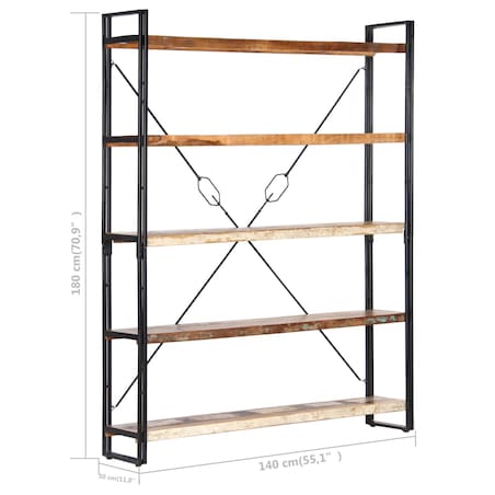 vidaXL 5-poziomowy regał na książki, 140x30x180 cm, drewno z odzysku