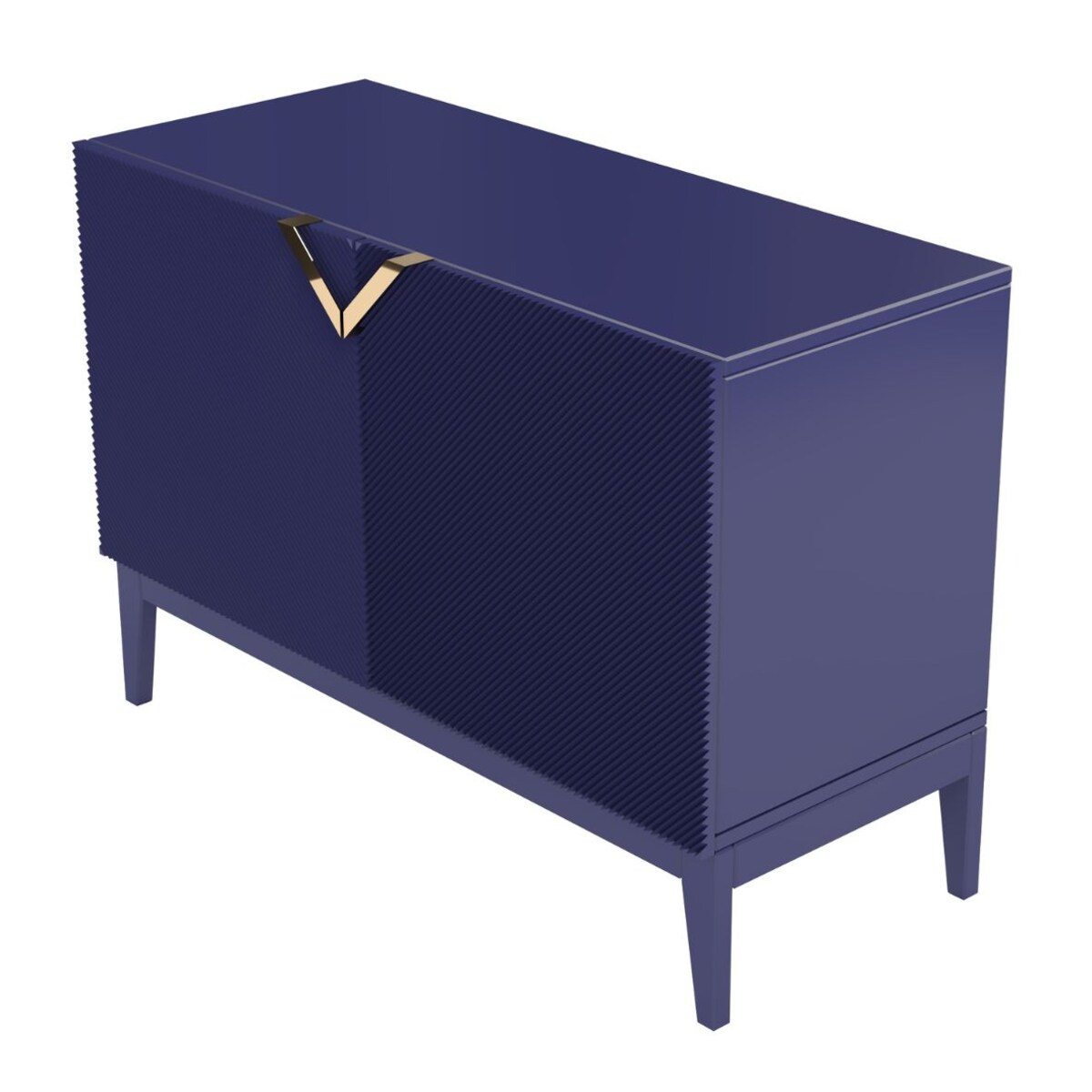 Drewniana komoda Visby DEMI LONG 2D / kolor granat szlachetny / szer. 100,5 cm
