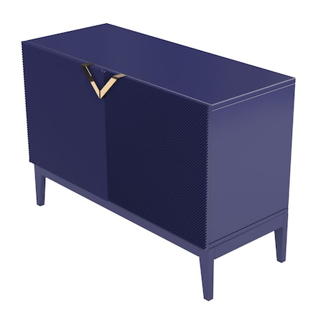 Drewniana komoda Visby DEMI LONG 2D / kolor granat szlachetny / szer. 100,5 cm