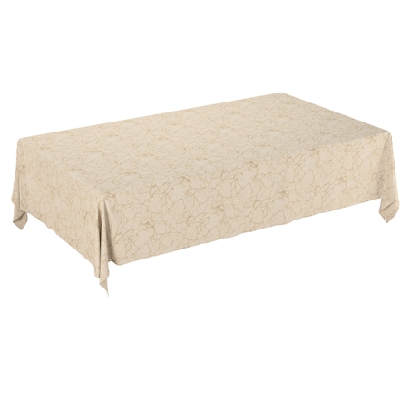 Obrus prostokątny 130 x 160 cm marmurkowy złoty wzór na tle ecru