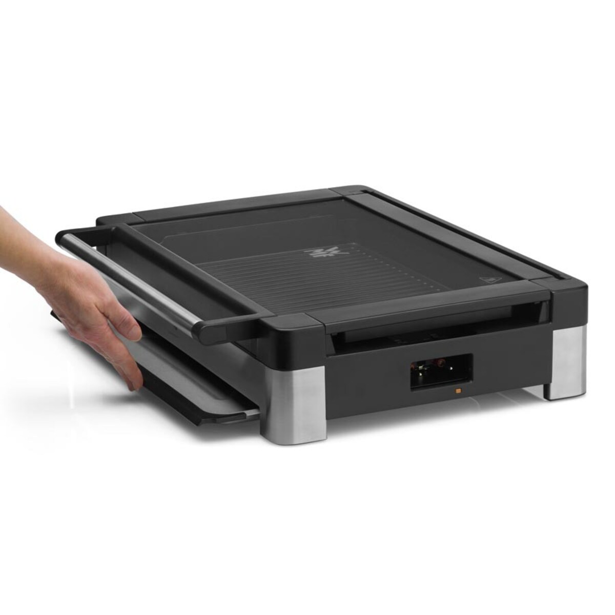 Grill elektryczny stołowy ze szklaną pokrywą Lono, 41.3 x 60 x 11.7 cm, WMF