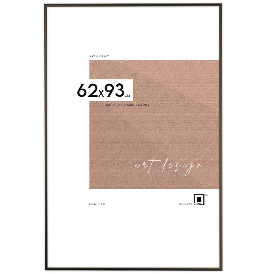 Ramka na zdjęcia 62x93 cm aluminiowa ramka czarna do zdjęć 93x62 cm LUCA®
