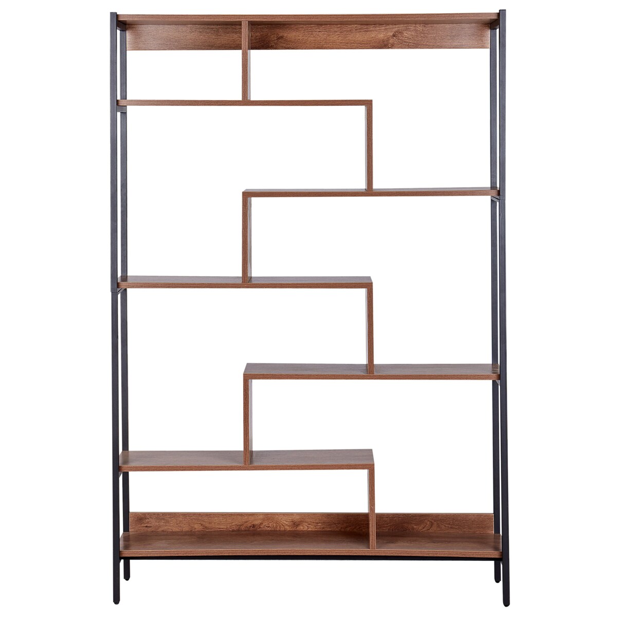 Regał 6 półek ciemne drewno DAVEN