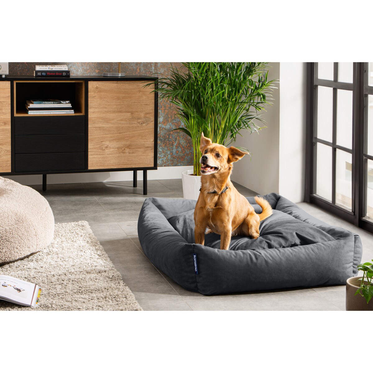 KONSIMO CANINI Legowisko dla dużego psa, szary