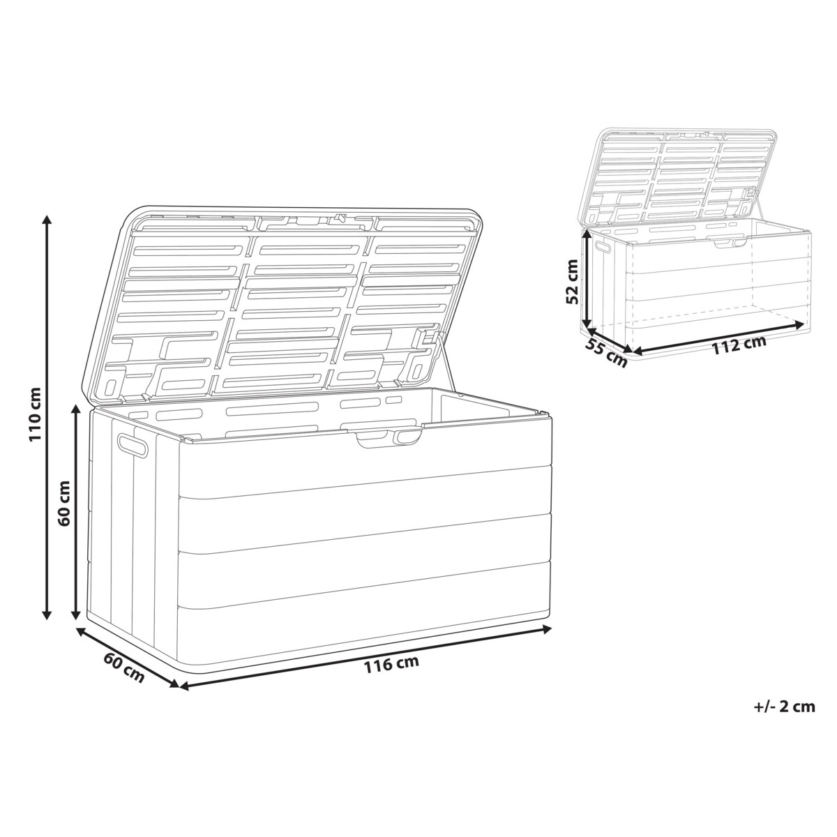 Skrzynia ogrodowa MILIES 116 cm 60 cm Biały