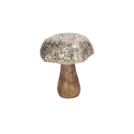 Zestaw 4 figurek dekoracyjnych w kształcie grzybów Studio54 - Brązowy, 12 cm